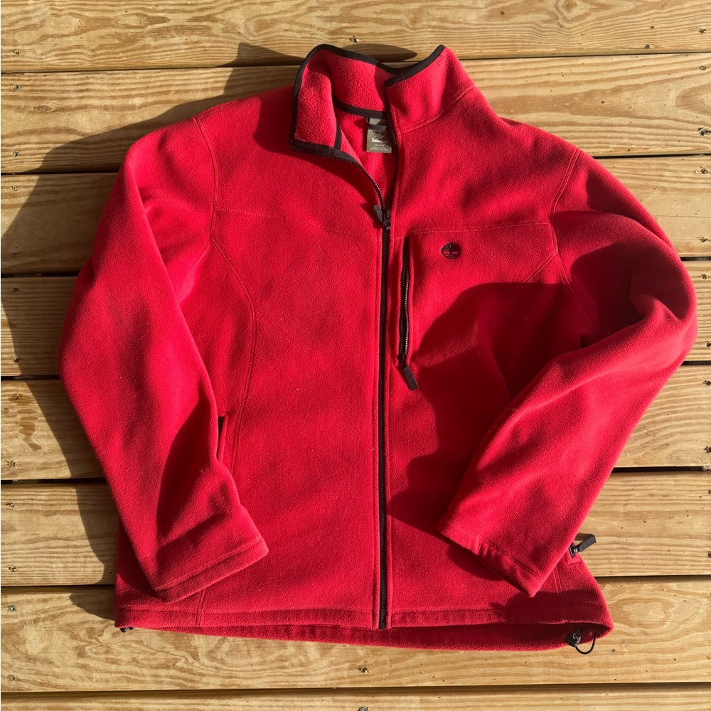 Red Fleece Timberland Jacket